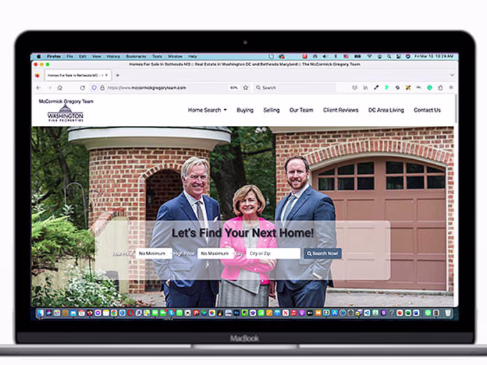 Responsive site design for the McCormick Gregory Team