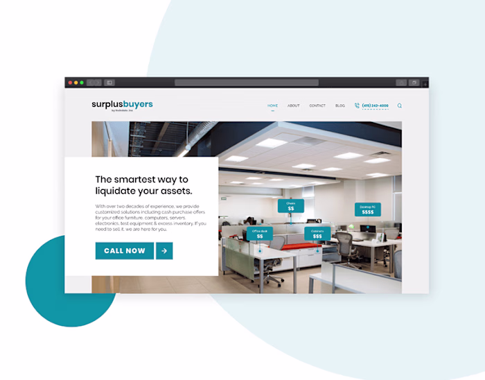 A Website Design for a Liquidation Company. :: Behance