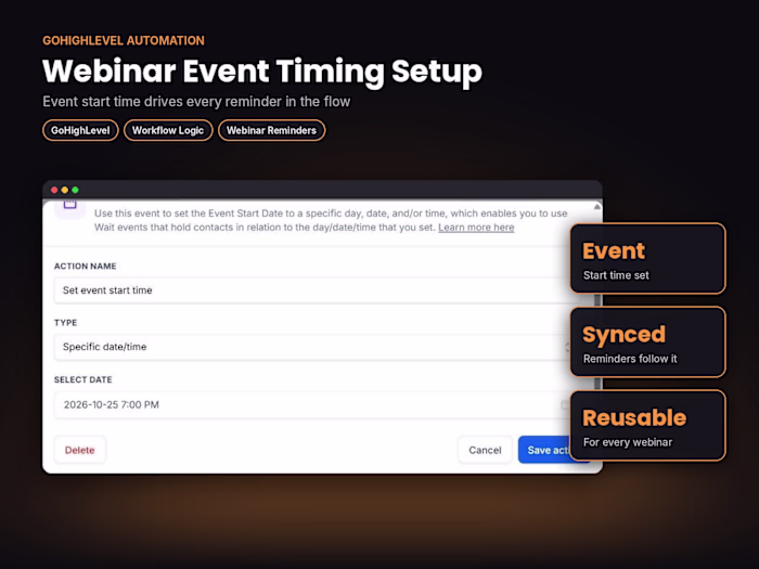 Webinar Event Timing Setup | GoHighLevel