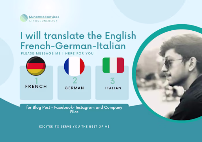 I will professionally translate in spanish, english, french, ge…