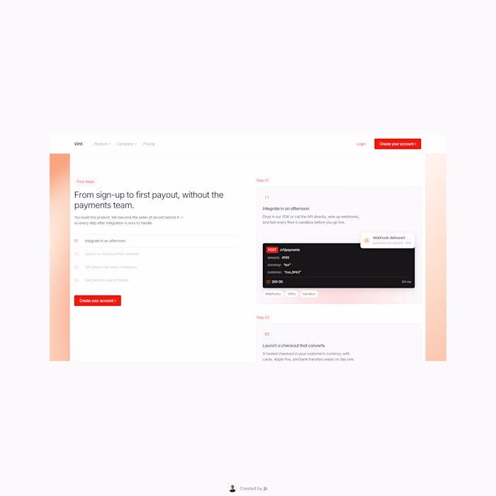 How it works section from