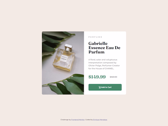 Product card web page
