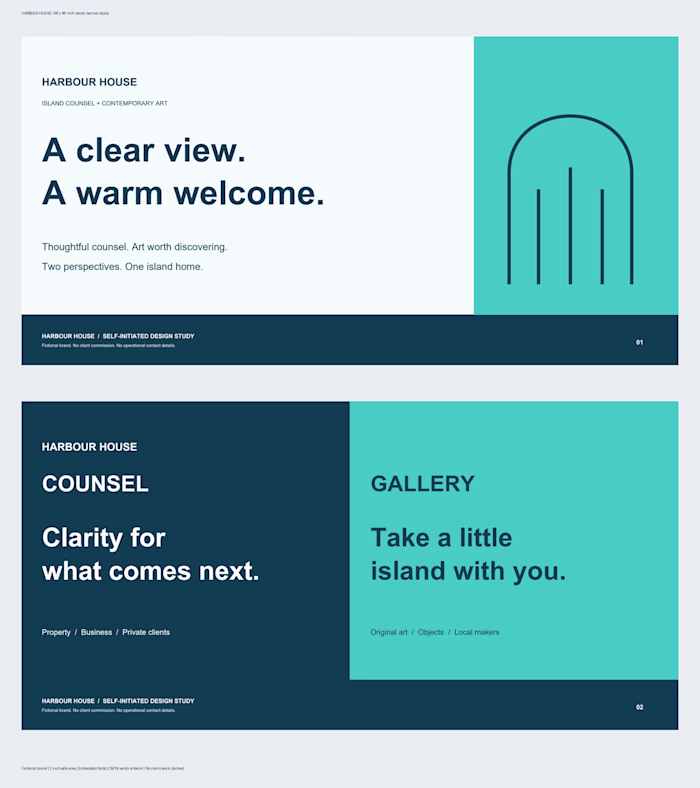 Harbour House - large-format vector banner layout study