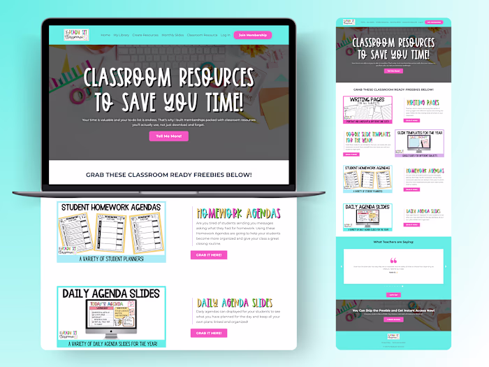 Kajabi Website Design for The Ready Set Classroom