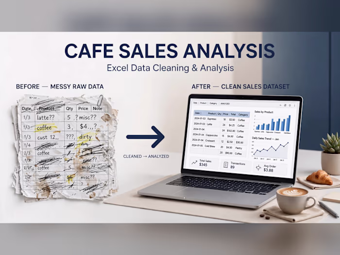 Analyzed cafe sales data to