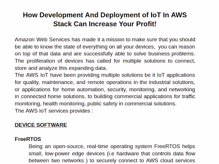 IoT Development and deployment with AWS Stack