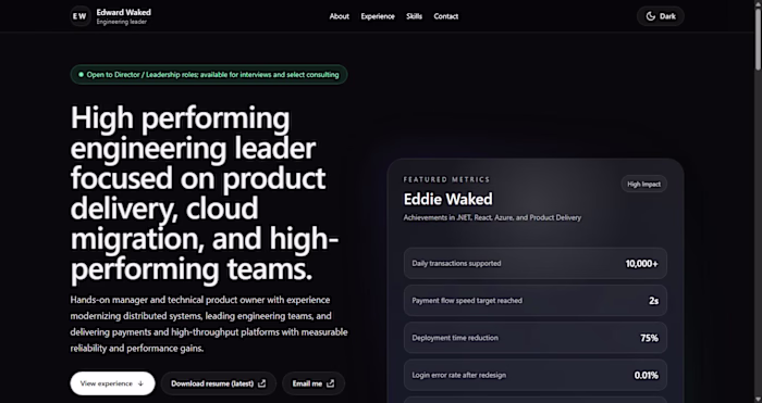 Personal Portfolio & Resume Site
