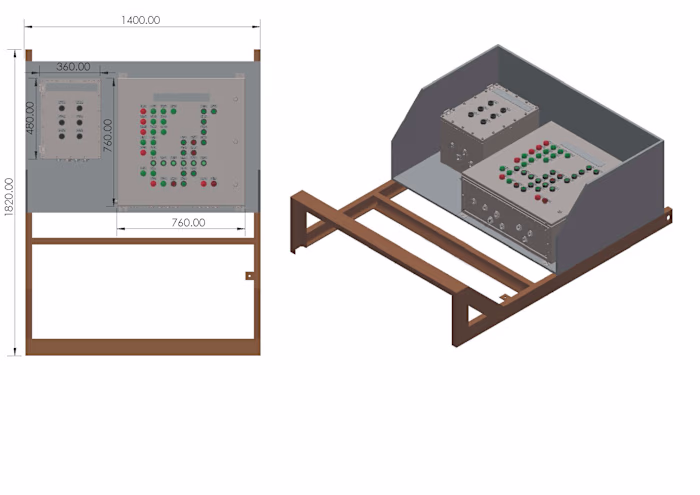 
Assembly of control boards on a base.