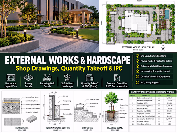 External Works – Takeoff, Shop Drawings & IPC