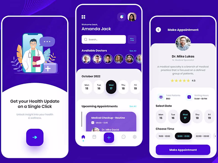 Medical & Health App UI Design – Appointment Booking