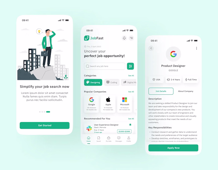 Job Finder App UI Design