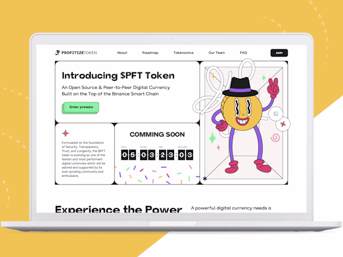 UX/UX design for a crypto landing page