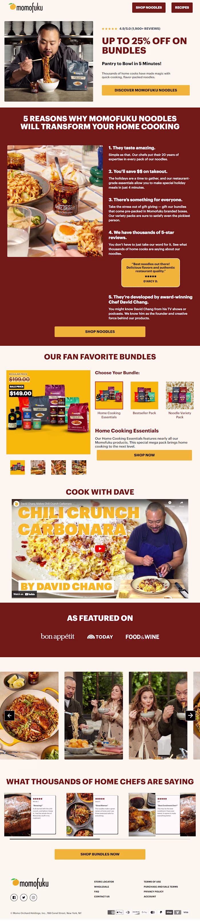 Replo Interactive Landing Page for Momofuku Goods