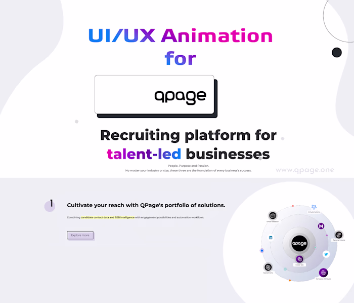UI/UX Lottie Website Animation for Recruitment Platform