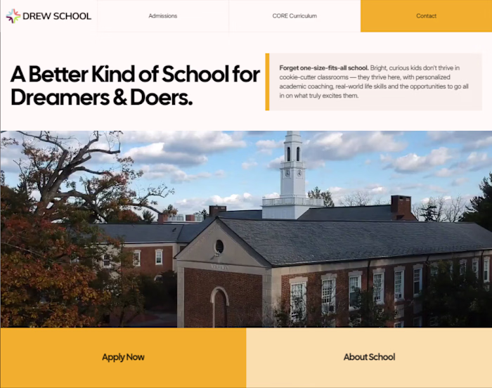Drew School Website Design
