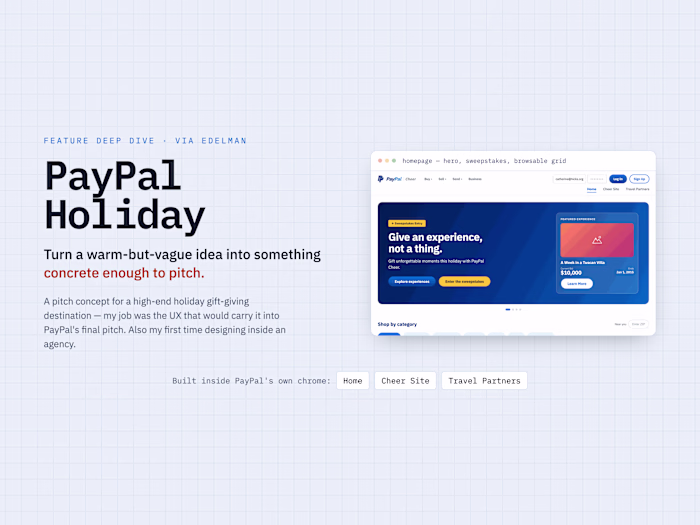 PayPal Holiday: from a warm idea to a pitch you can point at