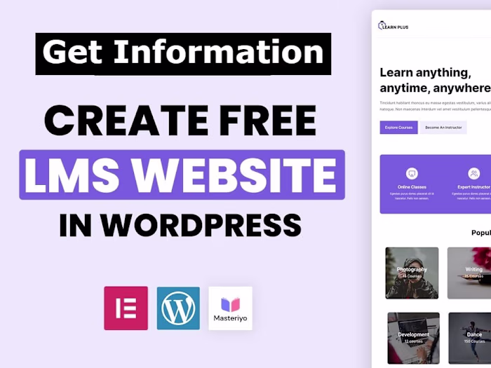 Created Online LMS in Wordpress
