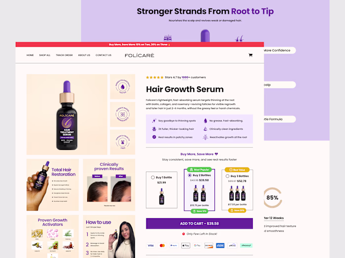 Product Page Redesign for Enhanced Clarity and Conversion