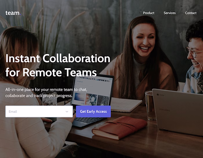 team.app - Landing Page Design