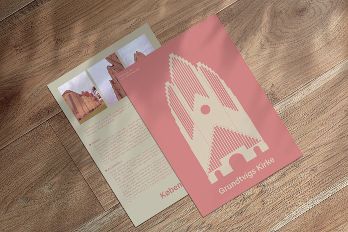 Info Flyer About Grundtvigs Kirke in Copenaghen