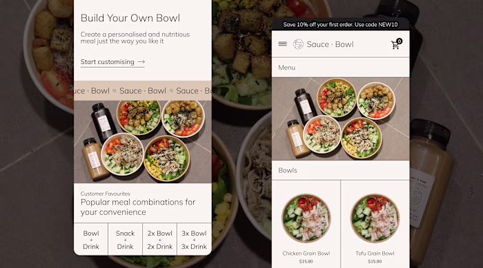 Mobile App for Sauce x Bowl