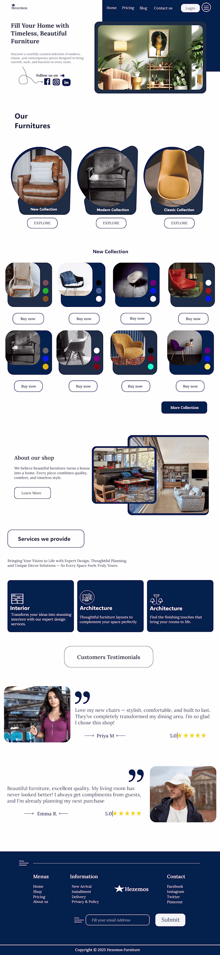 Ui design for furniture business