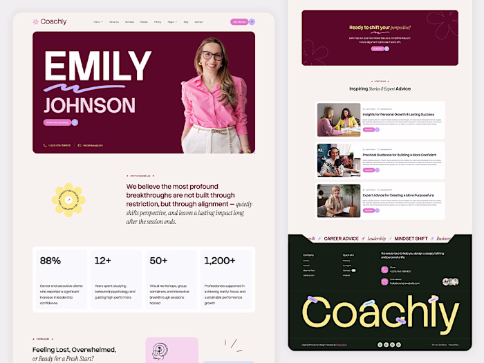 Coachly - Life Coaching Framer and Wix Studio Template