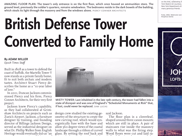 Article for The Epoch Times Real Estate Section