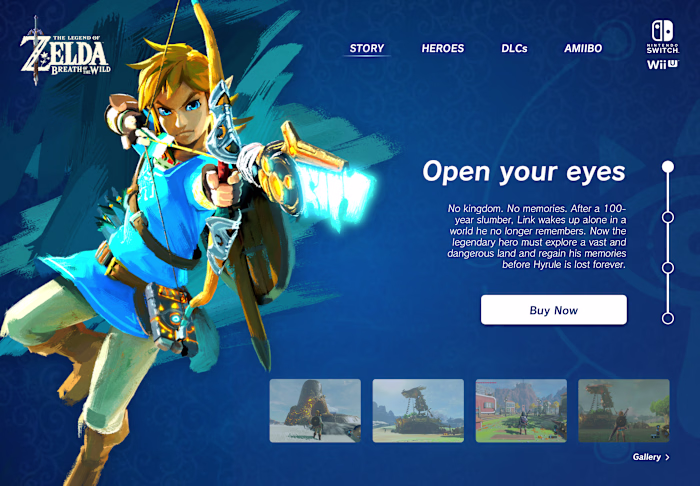 Legend of Zelda Hero Section