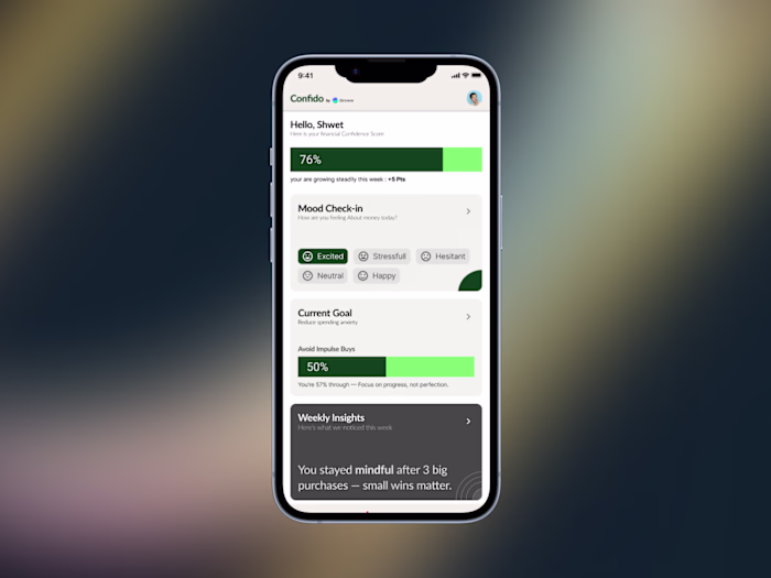 Financial Confidence Tracker App Design