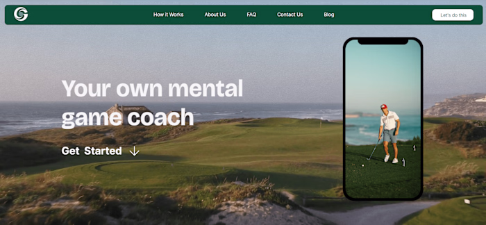 Website Design & Development for Golf App