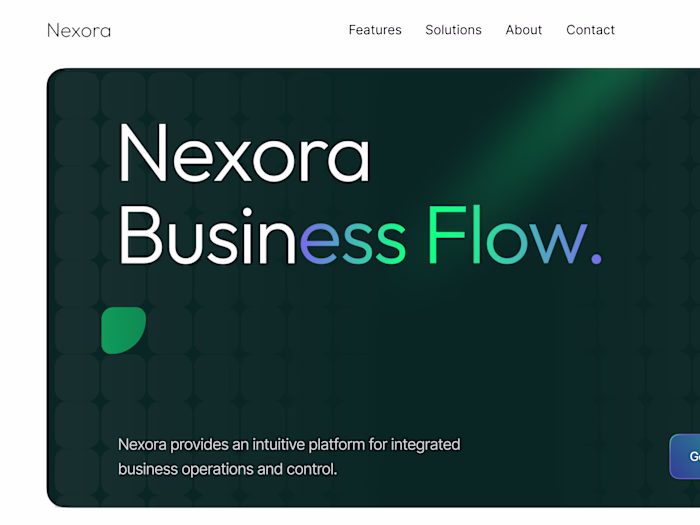 Nexora ERP Website Hero Design