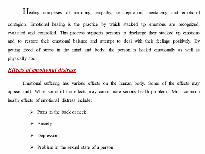 Article about self healing