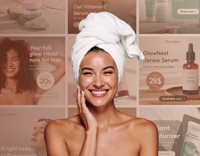GlowNest Skincare Social Media Posts