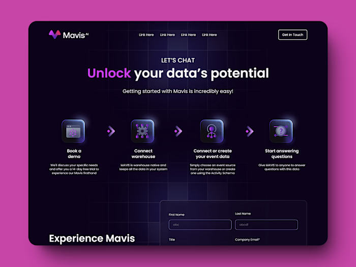 UX, UI Web Design and Development, Dark Mode for Mavis A