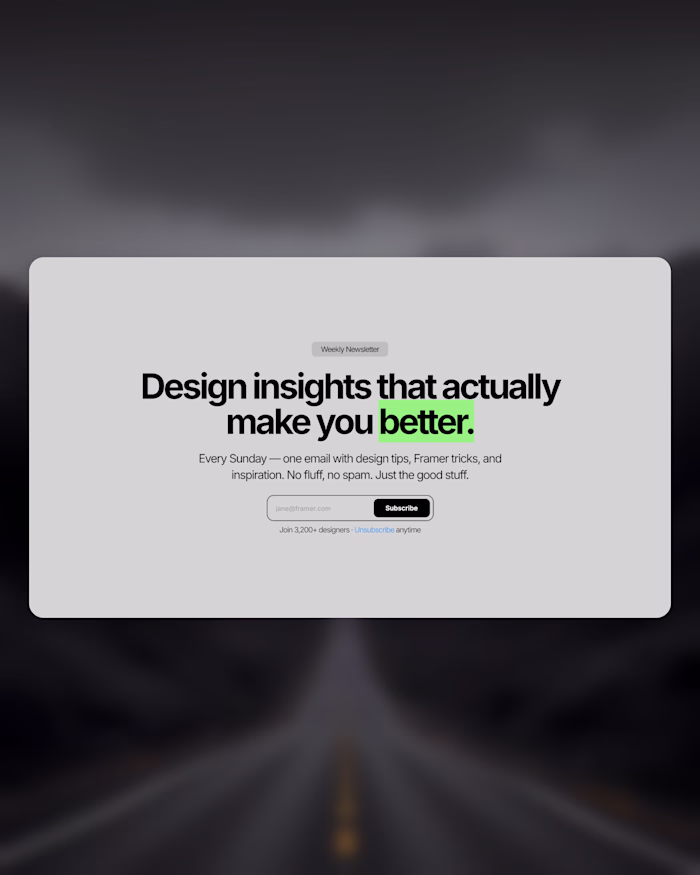 Newsletter Landing. 
