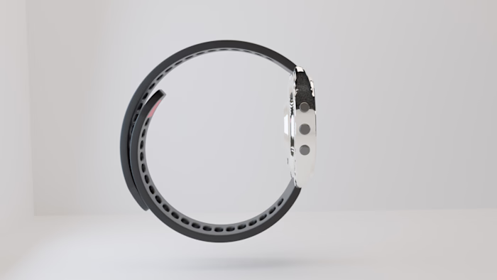 Modeled this Stylized watch , Stainless steel dial and Rubbe...