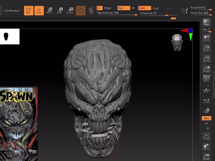 A Spawn Head I Modeled for Jaime Roa.

