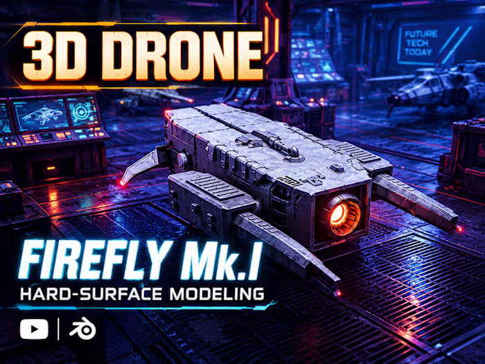 Futuristic spacecraft 3D model created