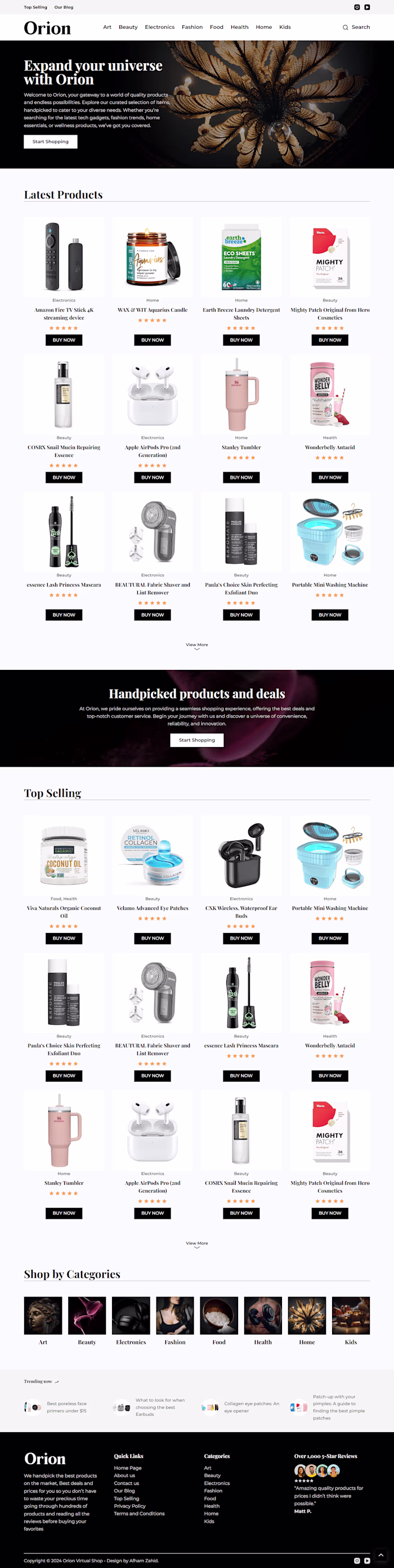 Amazon Affiliate Store (Orion Virtual Shop)