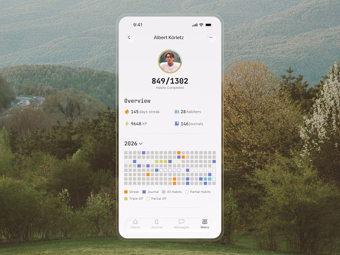 Profile screen for a habit