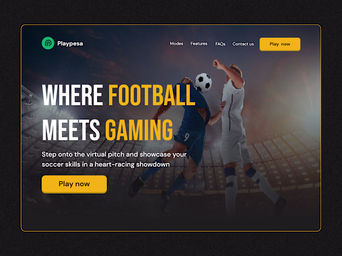 Landing page design for mobile game