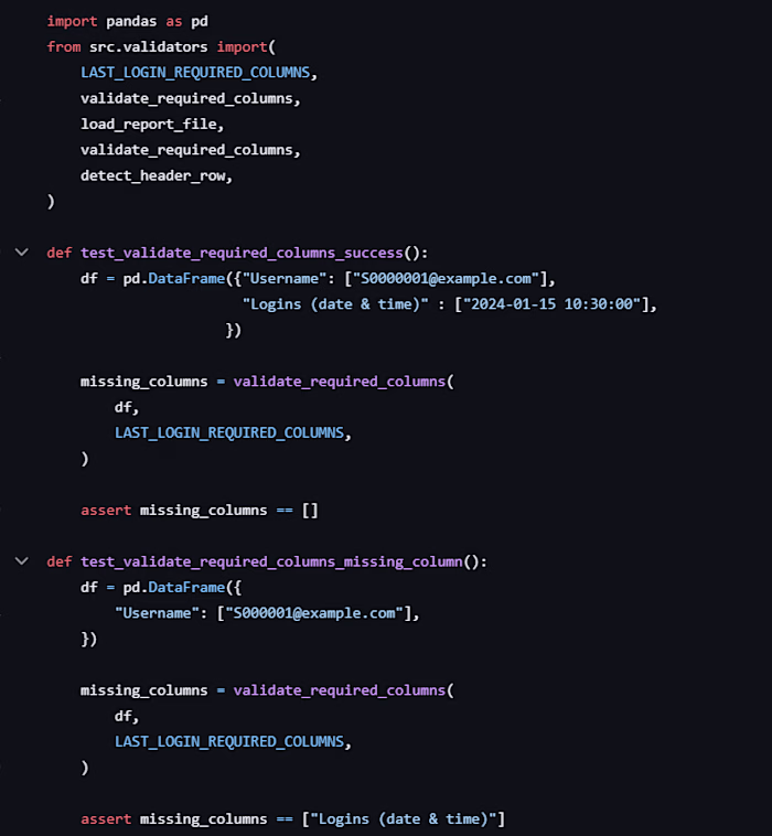 This project automates report processing