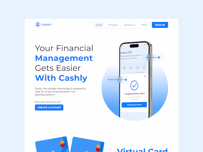 Landing page design for Cashly mobile app Thoughts on this??