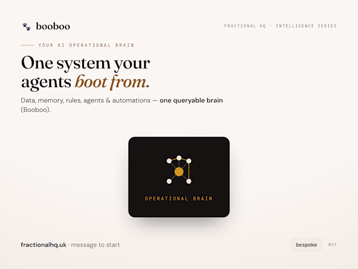 Booboo: the operational brain that
