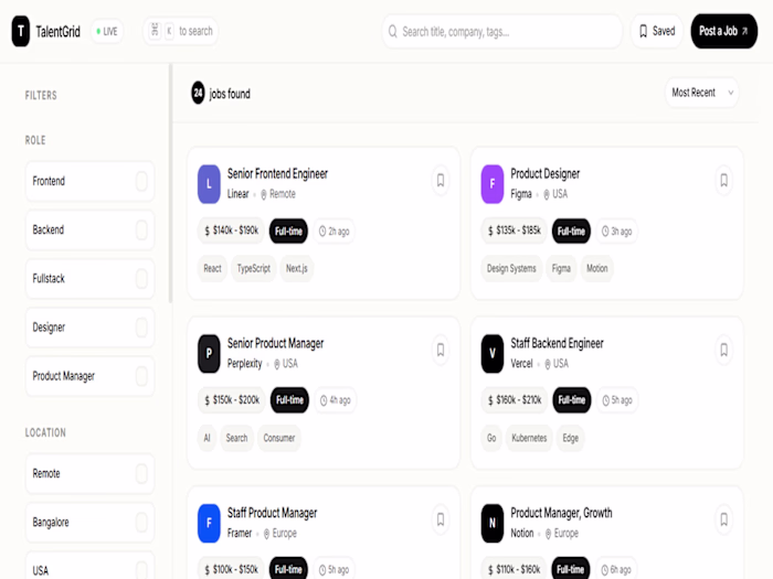 TalentGrid - Real-Time Job Board