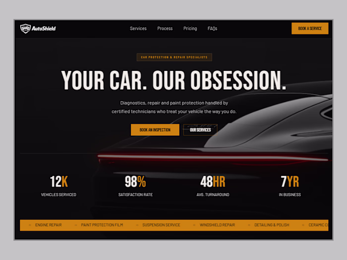 Boost Auto Service Bookings with Autoshield Framer Template