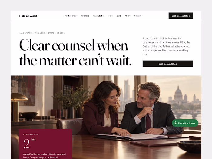 Hale & Ward: a law firm website template
