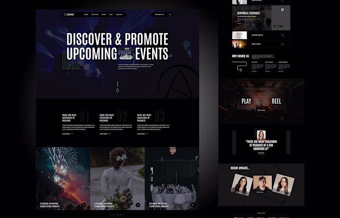 Event management agency uiux design Figma template.