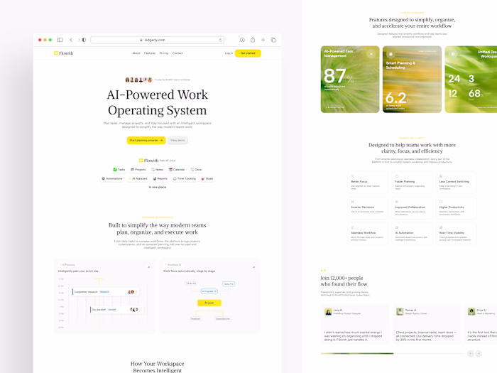 AI Work OS Landing Page Design